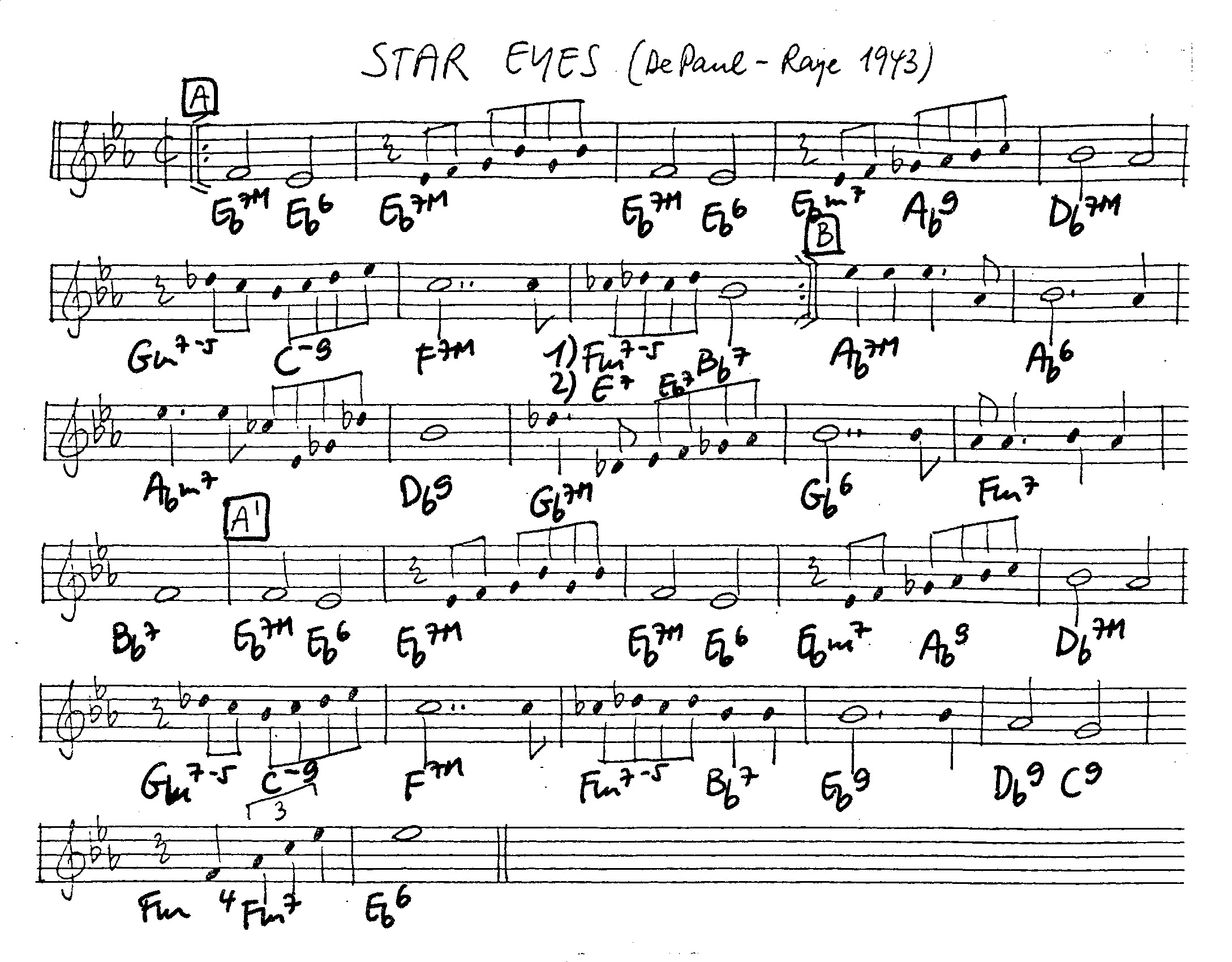 star eyes leadsheet – book us for your next 20s or gatsby event